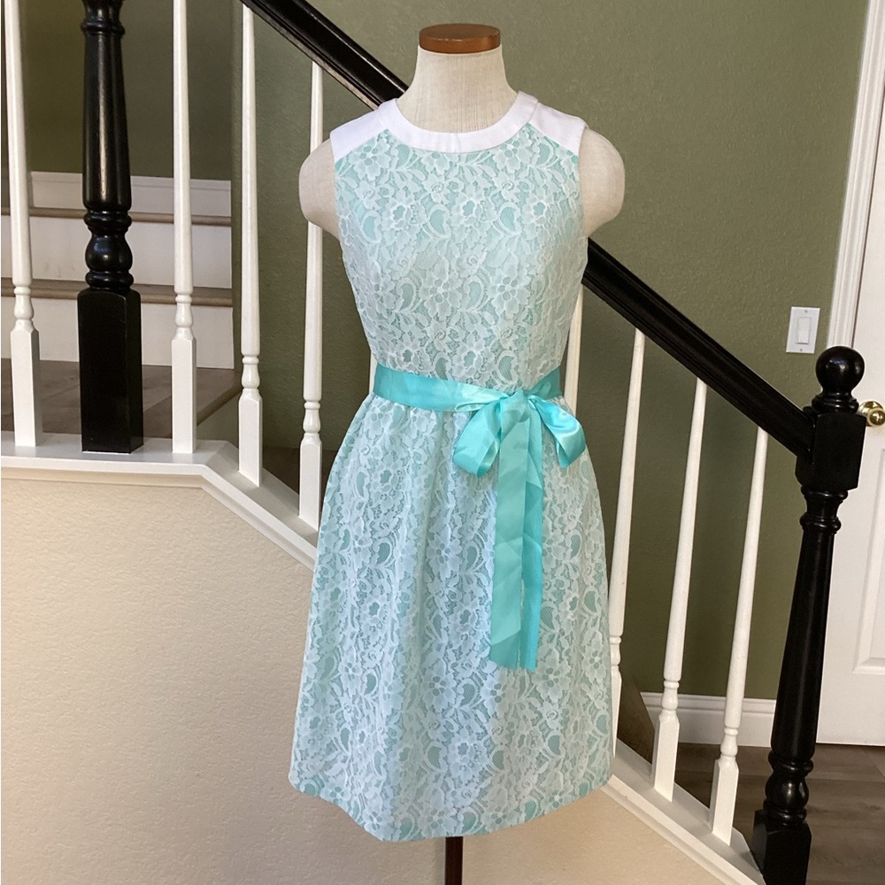 Calvin Klein Blue Sleeveless A-Line Dress for Weddings